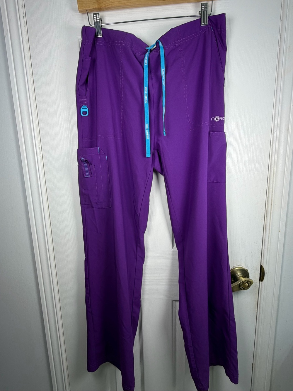 Carhartt Cross-Flex Purple Scrub Pants Womens L 9 Pocket Stretch Medical